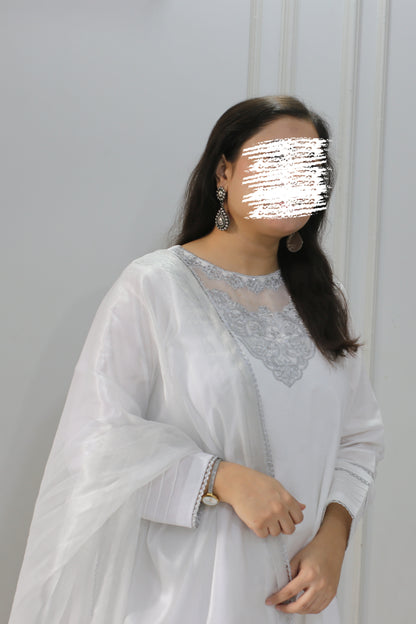 Solid White Festive Wear