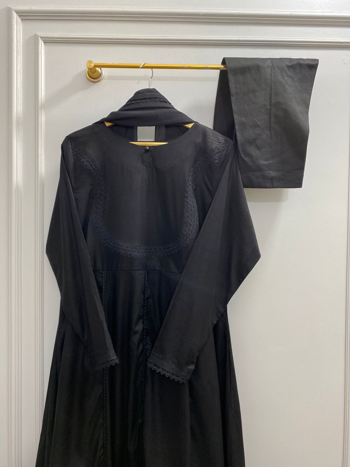 Solid Half Body Black Frock