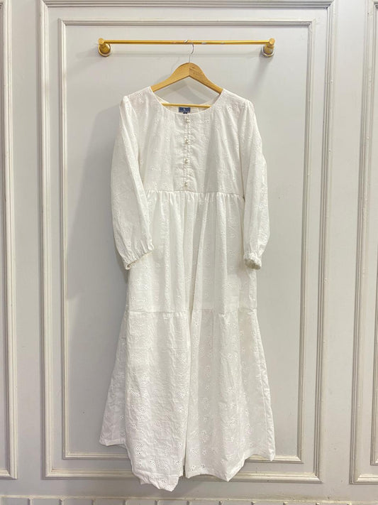 White Chicken Kari Half-Body Frock